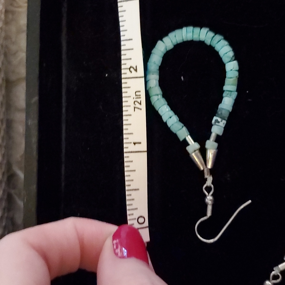 Turquoise and silver earrings - Picture 4 of 4
